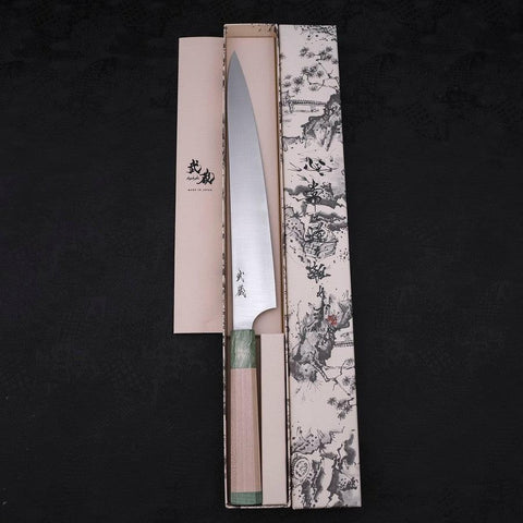 Sujihiki AUS-10 Poliert Grüner Ahornholz Griff 270mm-[Musashi]-[Japan-Küchenmesser]