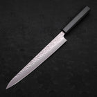 Sujihiki AUS-10 Tsuchime Damascus Dark Blue Urushi Handle 240mm (9.4”)-[Musashi]-[Japan-Küchenmesser]