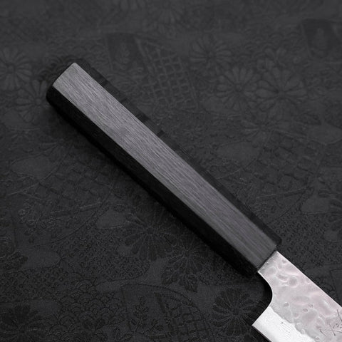 Sujihiki AUS-10 Tsuchime Damascus Dark Blue Urushi Handle 240mm (9.4”)-[Musashi]-[Japan-Küchenmesser]