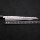 Sujihiki AUS-10 Tsuchime Damascus Dark Blue Urushi Handle 240mm (9.4”)-[Musashi]-[Japan-Küchenmesser]