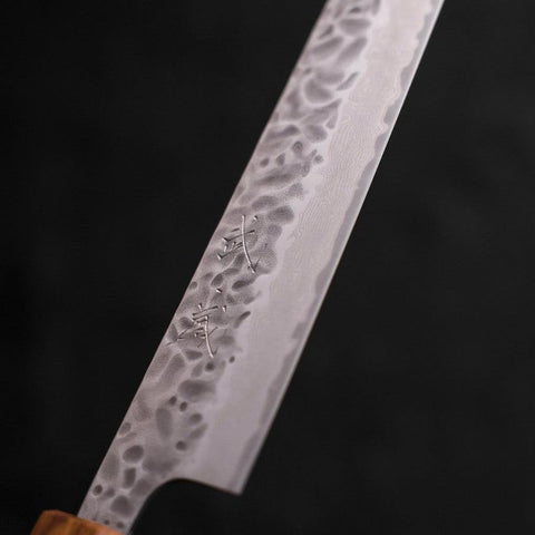 Sujihiki AUS-10 Tsuchime Damast Eichenholz Griff 240mm-[Musashi]-[Japan-Küchenmesser]