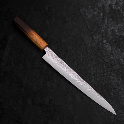 Sujihiki AUS-10, Tsuchime Damast Yaki Urushi Griff, 240mm-[Musashi]-[Japan-Küchenmesser]