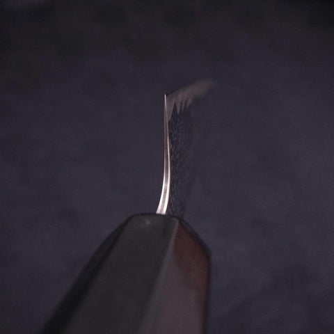 Sujihiki AUS-10 Wellen-Damast Büffelhorn und Magnolienholz Griff 240mm-[Musashi]-[Japan-Küchenmesser]