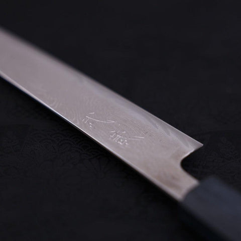 Sujihiki AUS-10 Wellen-Damast Dunkelblauer Urushi Griff 240mm-[Musashi]-[Japan-Küchenmesser]