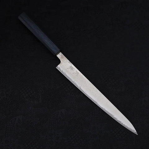 Sujihiki AUS-10 Wellen-Damast Dunkelblauer Urushi Griff 240mm-[Musashi]-[Japan-Küchenmesser]