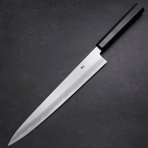 Sujihiki Blue Steel #1 Kasumi Büffelhorn und Ebenholz Griff 270mm-[Musashi]-[Japan-Küchenmesser]