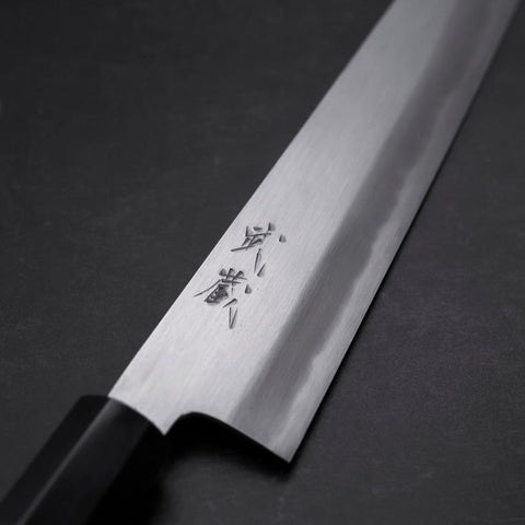 Sujihiki Blue Steel #1 Kasumi Büffelhorn und Ebenholz Griff 270mm-[Musashi]-[Japan-Küchenmesser]