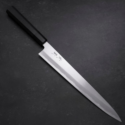 Sujihiki Blue Steel #1 Kasumi Büffelhorn und Ebenholz Griff 270mm-[Musashi]-[Japan-Küchenmesser]
