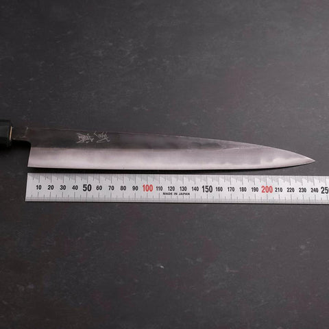 Sujihiki Blue Steel #2 Kurouchi Dunkelblauer Urushi Griff 240mm-[Musashi]-[Japan-Küchenmesser]