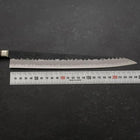 Sujihiki Edelstahlummantelung Blue Super Kurouchi Tsuchime Brauner Westlicher Griff 240mm-[Musashi]-[Japan-Küchenmesser]