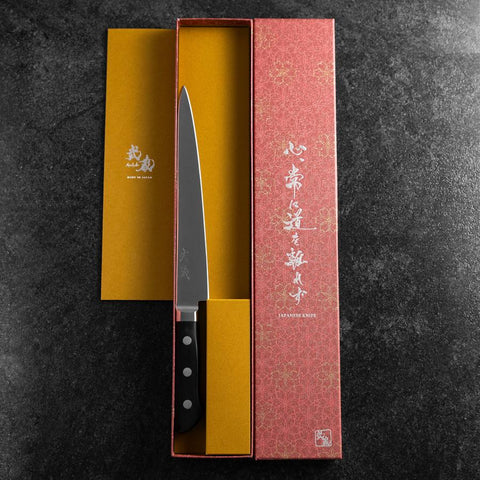 Sujihiki Molybdän Poliert Schwarzer Westlicher Griff 210mm-[Musashi]-[Japan-Küchenmesser]