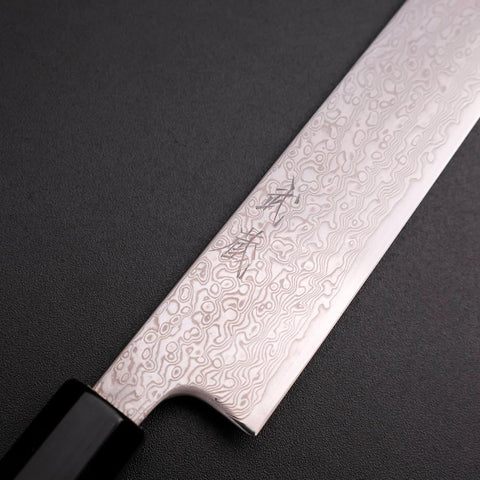 Sujihiki SLD Damascus Buffalo Magnolia Handle 240mm-[Musashi]-[Japanese-Kitchen-Knives]