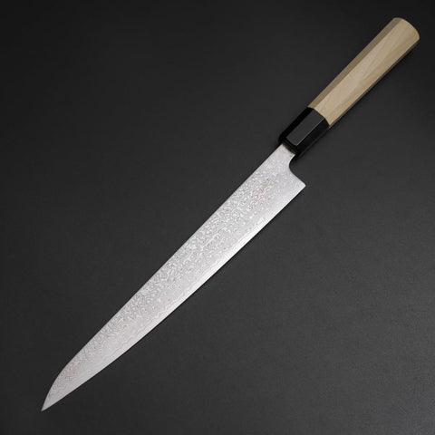 Sujihiki SLD Damast Büffelhorn und Magnolienholz Griff 240mm-[Musashi]-[Japan-Küchenmesser]