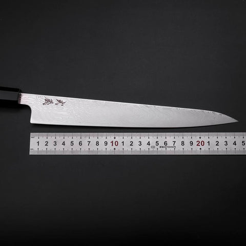 Sujihiki SLD Damast Büffelhorn und Magnolienholz Griff 240mm-[Musashi]-[Japan-Küchenmesser]