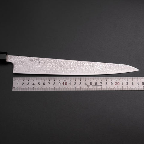 Sujihiki SLD Damast Büffelhorn und Magnolienholz Griff 240mm-[Musashi]-[Japan-Küchenmesser]