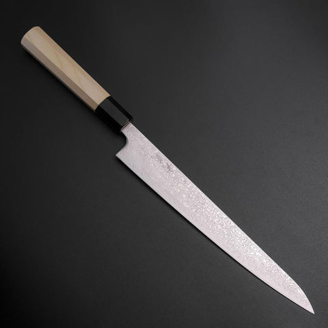 Sujihiki SLD Damast Büffelhorn und Magnolienholz Griff 240mm-[Musashi]-[Japan-Küchenmesser]