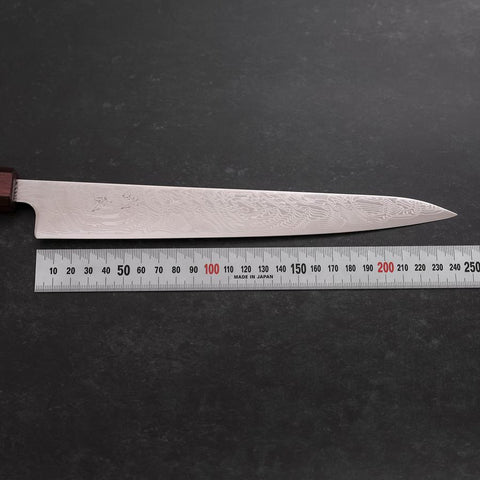 Sujihiki SLD Damast Urushi Griff in Lila 240mm-[Musashi]-[Japan-Küchenmesser]