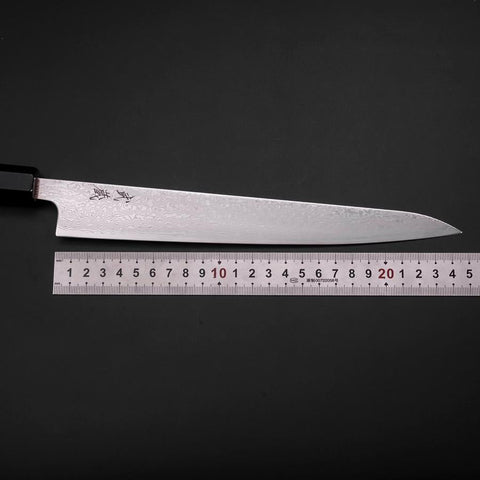 Sujihiki SLD Wellen Damast Büffelhorn und Magnolienholz Griff 240mm-[Musashi]-[Japan-Küchenmesser]