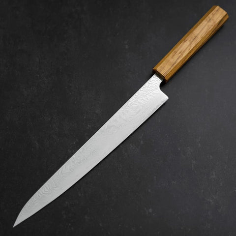 Sujihiki SLD Wellen Damast Eichenholz Griff 240mm-[Musashi]-[Japan-Küchenmesser]
