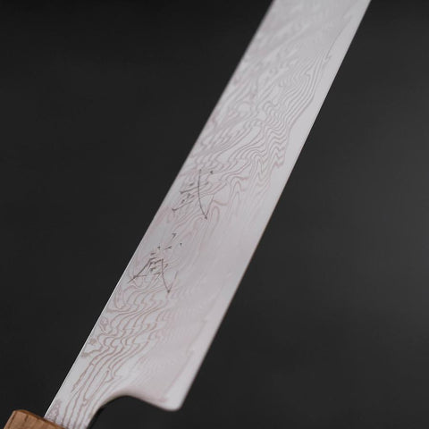 Sujihiki SLD Wellen Damast Yaki Urushi Griff 240mm-[Musashi]-[Japan-Küchenmesser]