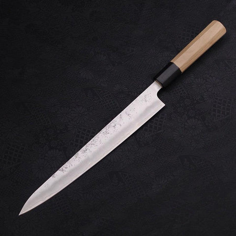 Sujihiki Silver Steel #3 Nashiji Büffelhorn und Magnolieholz Griff 240mm-[Musashi]-[Japan-Küchenmesser]