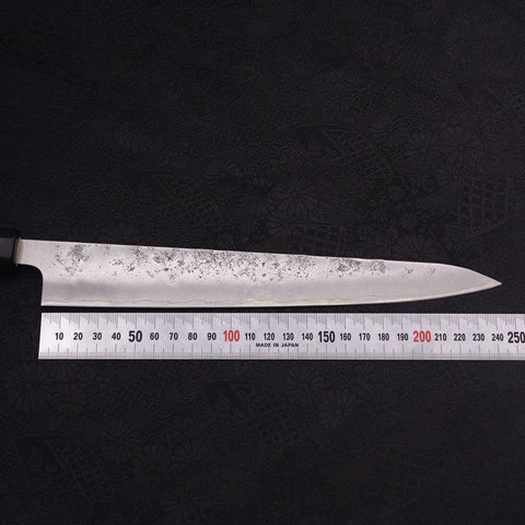Sujihiki Silver Steel #3 Nashiji Büffelhorn und Magnolieholz Griff 240mm-[Musashi]-[Japan-Küchenmesser]