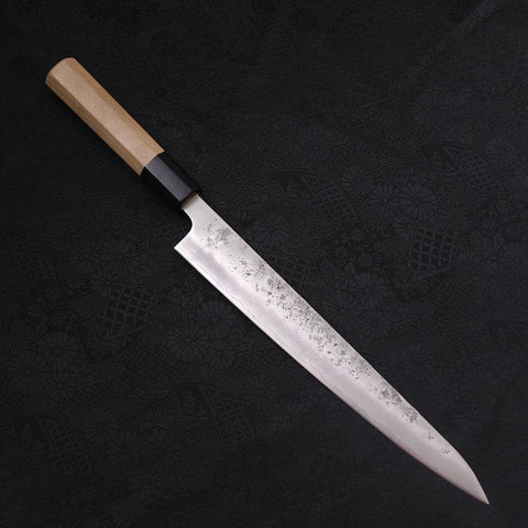 Sujihiki Silver Steel #3 Nashiji Büffelhorn und Magnolieholz Griff 240mm-[Musashi]-[Japan-Küchenmesser]