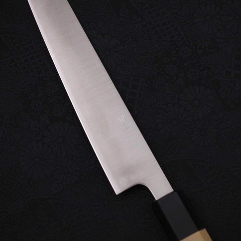 Sujihiki Silver Steel #3 Poliert Büffelhorn und Magnolienholz Griff 240mm-[Musashi]-[Japan-Küchenmesser]