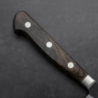 Sujihiki Stainless Clad Blue Super Kurouchi Tsuchime Western Brown Handle 240mm (9.4”)-[Musashi]-[Japan-Küchenmesser]