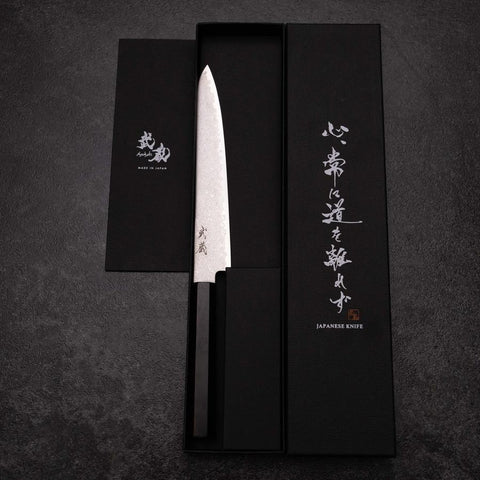 Sujihiki VG-10 Damascus Ebony Handle 180mm (7”)-[Musashi]-[Japan-Küchenmesser]