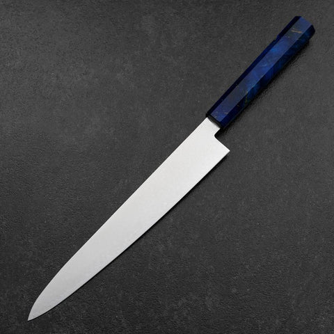 Sujihiki VG-10 Damast Blauer Birkenholz Griff 240mm-[Musashi]-[Japan-Küchenmesser]