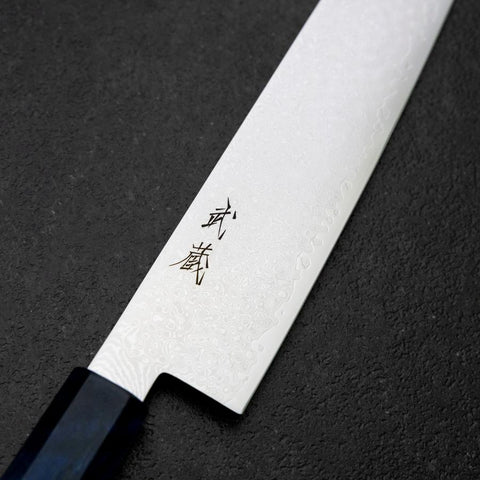 Sujihiki VG-10 Damast Blauer Birkenholz Griff 270mm-[Musashi]-[Japan-Küchenmesser]