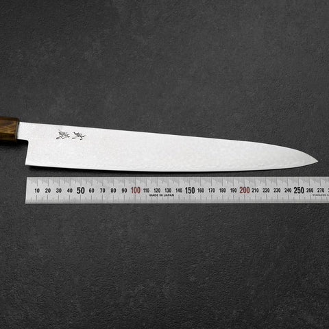Sujihiki VG-10 Damast Gelb-Brauner Birkenholz Griff 270mm-[Musashi]-[Japan-Küchenmesser]