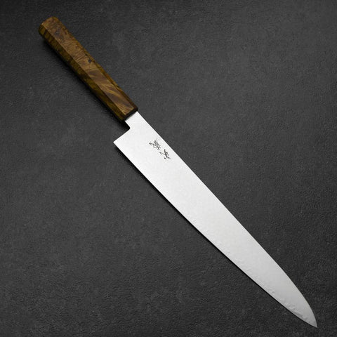 Sujihiki VG-10 Damast Gelb-Brauner Birkenholz Griff 270mm-[Musashi]-[Japan-Küchenmesser]