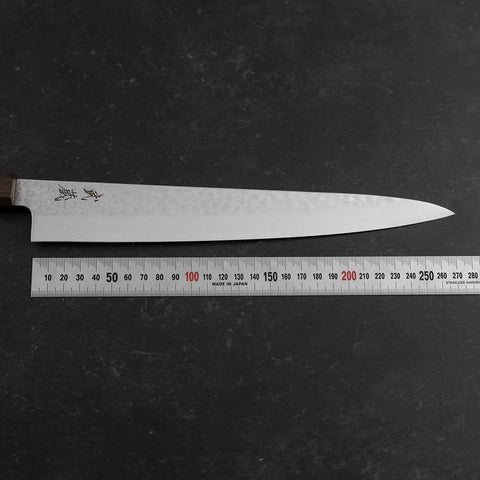 Sujihiki VG-10 Tsuchime Damascus Ashwood Handle 270mm (10.6”)-[Musashi]-[Japan-Küchenmesser]