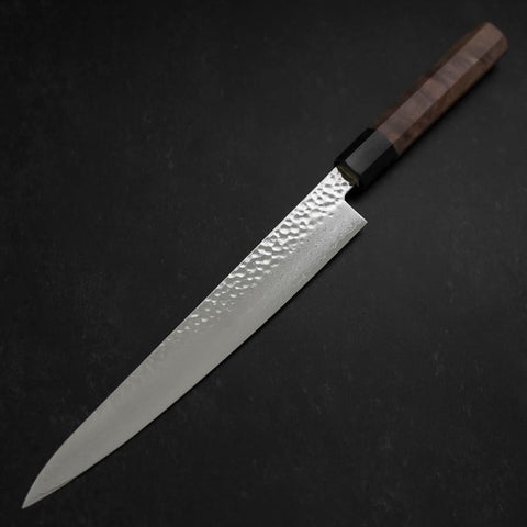 Sujihiki VG-10 Tsuchime Damascus Walnut Handle 240mm (9.4”)-[Musashi]-[Japan-Küchenmesser]