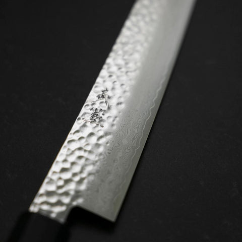 Sujihiki VG-10 Tsuchime Damast Walnuss Griff 240mm-[Musashi]-[Japan-Küchenmesser]