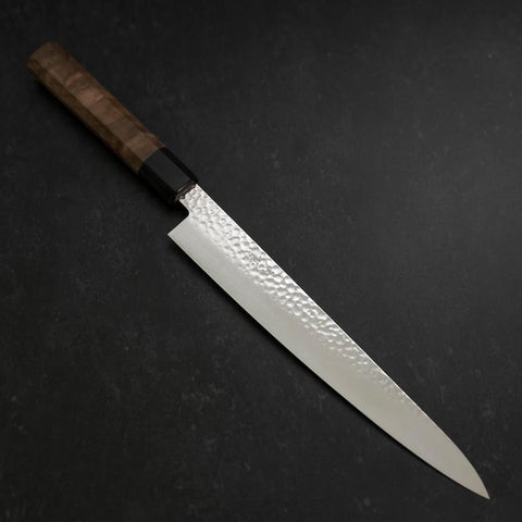 Sujihiki VG-10 Tsuchime Damast Walnuss Griff 240mm-[Musashi]-[Japan-Küchenmesser]