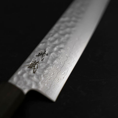Sujihiki VG-10 Tsuchime Damast Aschholz Griff 270mm-[Musashi]-[Japan-Küchenmesser]