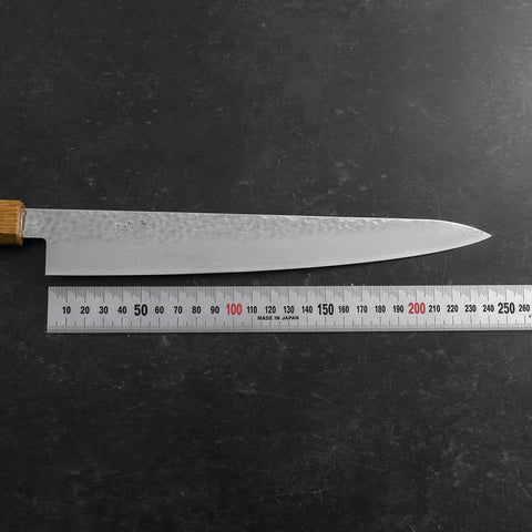 Sujihiki VG-10 Tsuchime Damast Yaki Urushi-Griff 240mm-[Musashi]-[Japan-Küchenmesser]