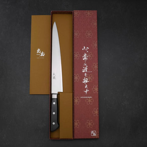 Sujihiki VG-5 Damast Schwarzer Westlicher Griff 235mm-[Musashi]-[Japan-Küchenmesser]