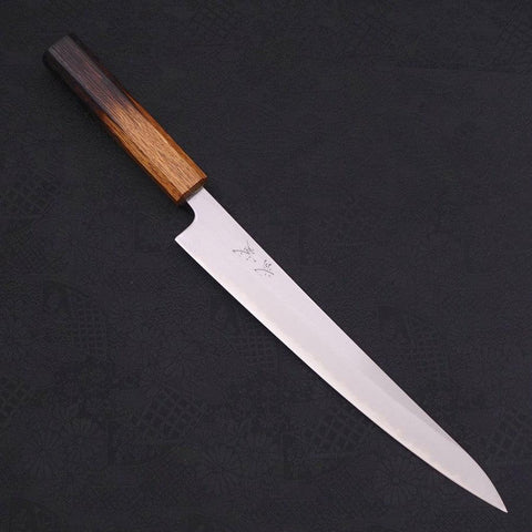 Sujihiki White Steel #1, Yaki Urushi Griff, 240mm-[Musashi]-[Japan-Küchenmesser]