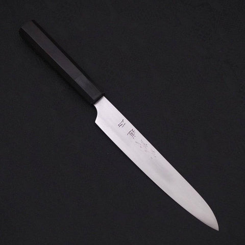 Sujihiki White Steel #2, Super Poliert Büffelhorn und Ebenholz Griff, 170mm-[Musashi]-[Japan-Küchenmesser]