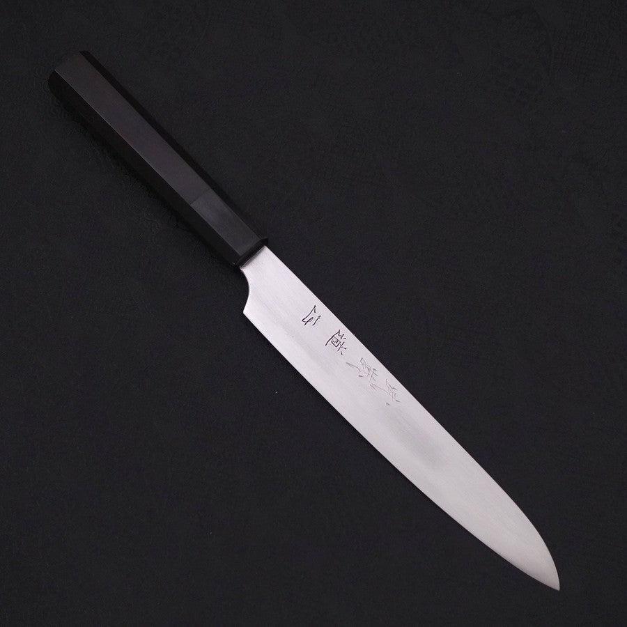 Sujihiki White Steel #2 Super Poliert Büffelhorn und Ebenholz Griff 170mm-[Musashi]-[Japan-Küchenmesser]