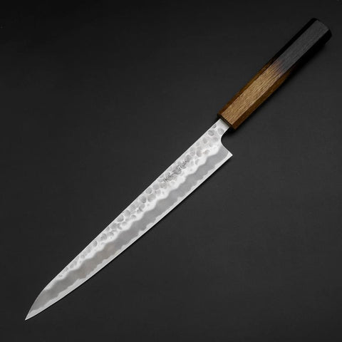 Sujihiki White Steel #2 Tsuchime Yaki Urushi Griff 240mm-[Musashi]-[Japan-Küchenmesser]