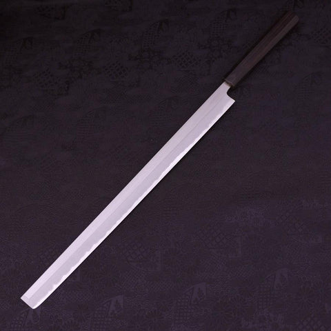 Takohiki Blue Steel #2 Edelstahlummantelung Büffelhorn und Ebenholz Griff 360mm-[Musashi]-[Japan-Küchenmesser]