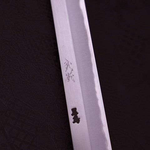 Takohiki Blue Steel #2 Edelstahlummantelung Büffelhorn und Ebenholz Griff 360mm-[Musashi]-[Japan-Küchenmesser]