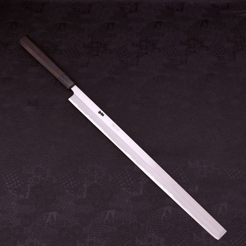 Takohiki Blue Steel #2 Edelstahlummantelung Büffelhorn und Ebenholz Griff 360mm-[Musashi]-[Japan-Küchenmesser]