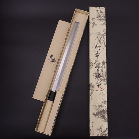 Takohiki Blue Steel #2 Kasumi Büffelhorn und Magnolienholz Griff 270mm-[Musashi]-[Japan-Küchenmesser]