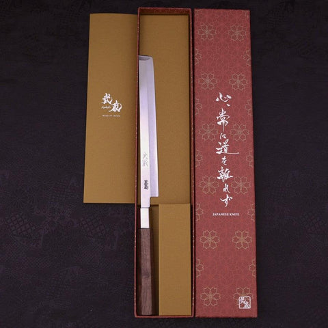Takohiki Silver Steel #3 Walnuss Griff 200mm-[Musashi]-[Japan-Küchenmesser]